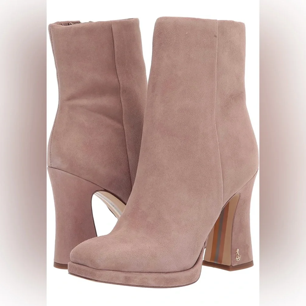 Jaye Cashmere Suede Heeled Booties Sam Edelman - Picture 3 of 5